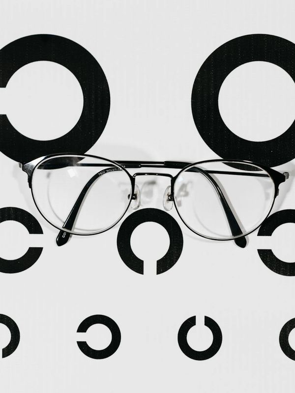 Geometric amber light patterns representing clarity and vision